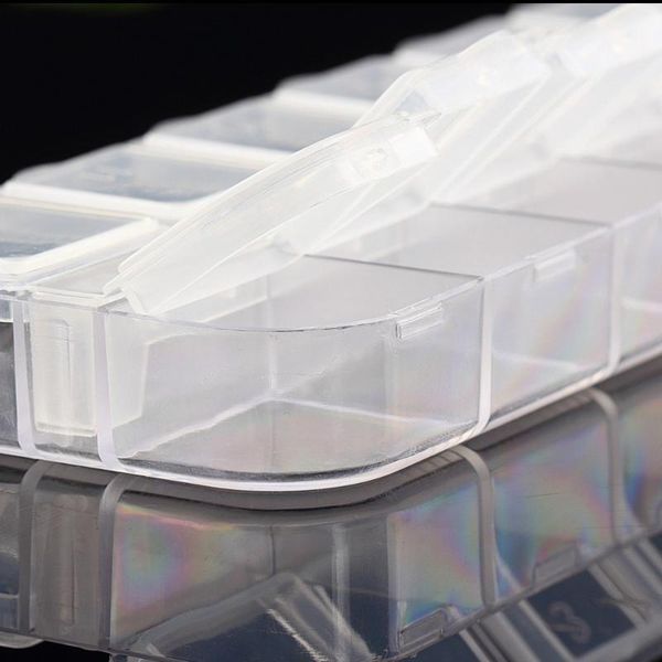 

container for beads nail art decora storage gems glitter empty rectangle rhinestones slices compartments case1, Silver;gold