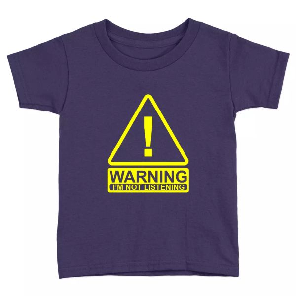 

warning im not listening kids t-shirt kids t-shirt funny joke gift present, White;black