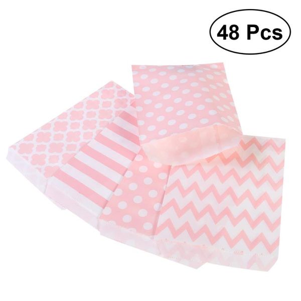 

48pcs striped polka dot chevron wedding candy bar bags party gift paper bag ) wrap