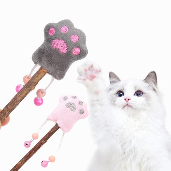 

pet cat wand toy for silvervine catnip plush kitten with bell toys cats accessories