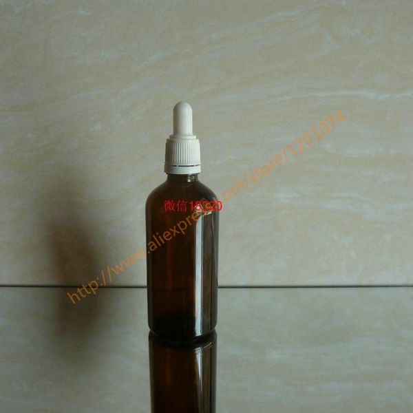 

storage bottles & jars 100ml blue/green/clear/brown shiny glass essential oil bottle with white plastic anti-theft ring+white/black rubber d