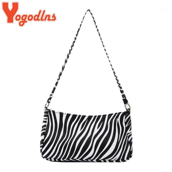 

evening bags yogodlns vintage zebra baguette bag for women pu leather shoulder animal pattern armpit designer lady handbag daily sac1