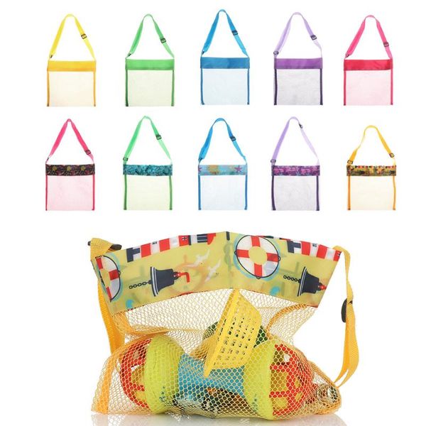 

storage bags colorful breathable beach bag adjustable carrying straps mesh tote shell packages summer holiday swimming tools