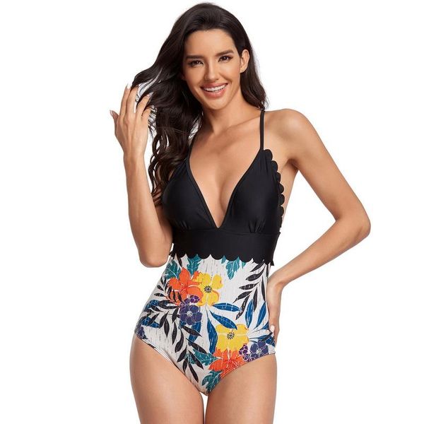 

one-piece suits print swimsuit women one piece plus size swimwear monokini push up 2021 bathing suit swimming beach