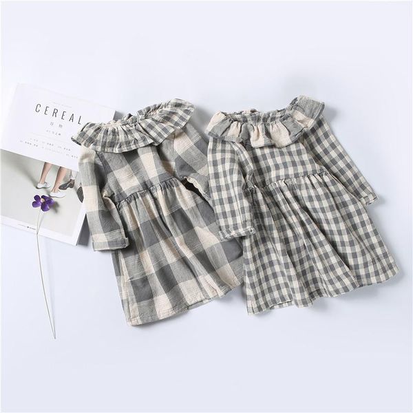 

girl's dresses cute infant baby princess long sleeve dress fashion plaid toddler children clothes 2021 autumn brand design, Red;yellow