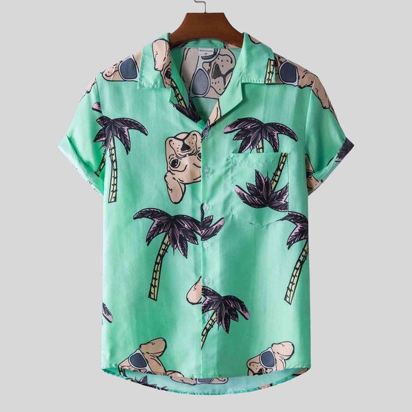

boutique fashion shirt men's 2021 hawaiian leisure beach print, White;black