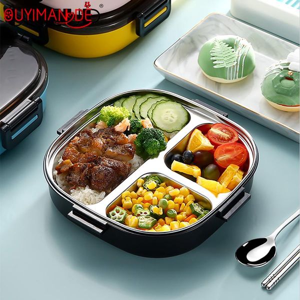 

dinnerware sets stainless steel lunch box for kid container heated lancheira termica kitchen accessories bento meal prep comida