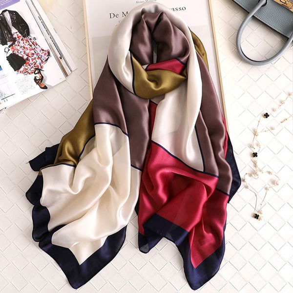 

brand designer silk scarf women foulard female bandana long lrage shawls wrpas winter scarves pashmina lady hijab 2021 echarpe, Blue;gray