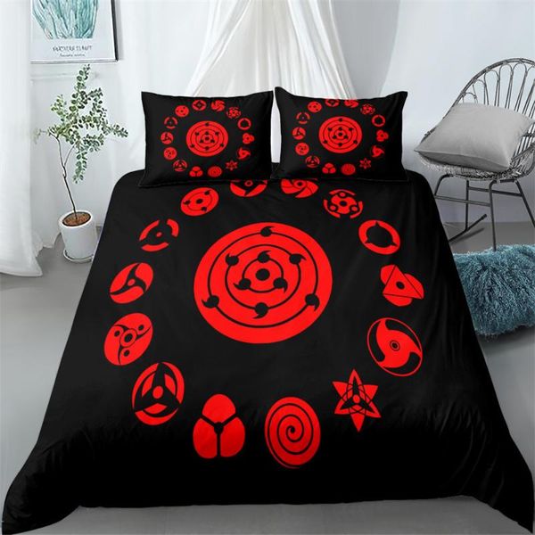 

bedding sets symbolic eyes classic anime duvet cover set king  double single bed linen