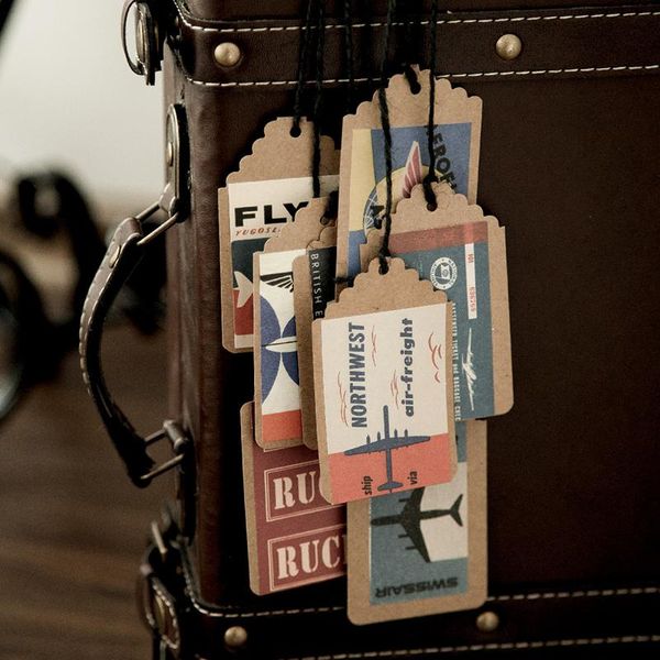 

40pcs/box vintage air mail series writable paper stickers package diy diary journal decoration label sticker scrapbooking gift wrap