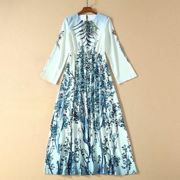 

casual dresses est fashion 2021 runway dress women's long sleeve vintage floral holiday dresss, Black;gray