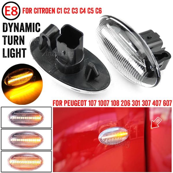 

emergency lights dynamic turn signal side marker light sequential blinker for 307 206 207 407 107 607 c1 c2 c3 c5
