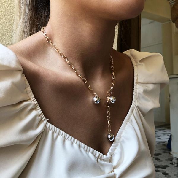 

chains wg fashion creative bead tassel necklace pendant handmade choker boho collier femme kolye collares women jewelry, Silver