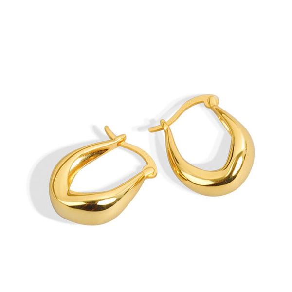 

hoop & huggie gold colored lightweight chunky charm open hoops earrings stainless round circle stud fashion gifts for women, Golden;silver
