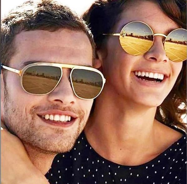 

2021 retro women and men sunglasses ins trendy personality sun protection uv400 men's travelling drving glasses couple's eyewear, White;black
