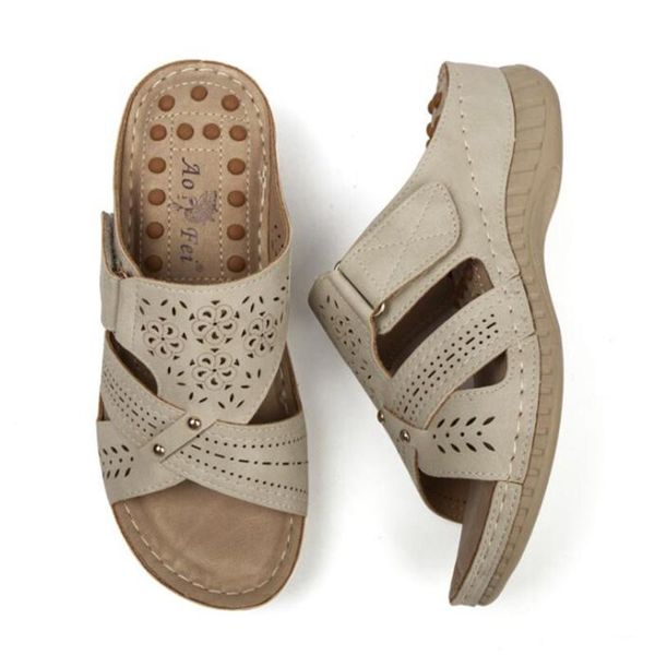 

women sandals massage slippers open toe summer casual shoes bohemian female platform walking large size zy421, Black