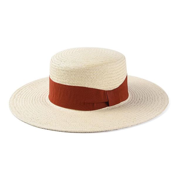 

wide brim hats summer male and female leisure joker flat straw hat big cornice sunshade neutral wind travel vacation, Blue;gray