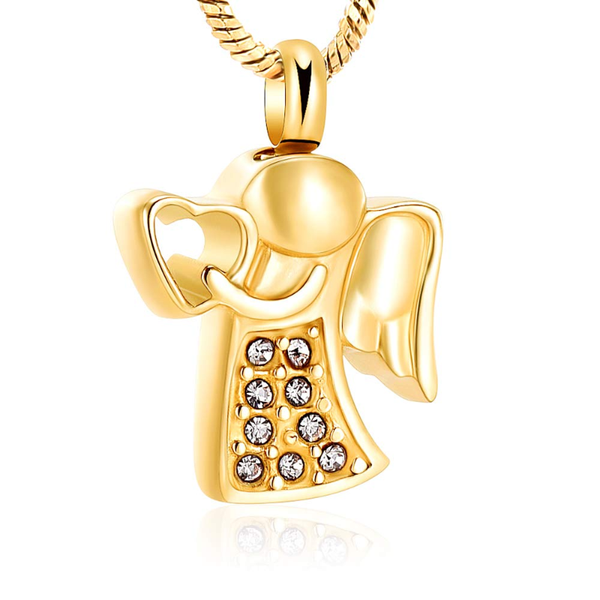 

chains cremation jewelry for ashes guardian angel urn necklace keepsake memorial women, Silver