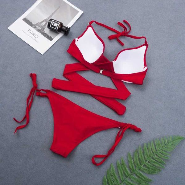 2020 neue Nude Rosa Bikinis Sexy String Bikini Set Bademode Frauen Halter Push Up Badeanzug Schwimmen Anzug für Frauen Tanga biquini Y0820