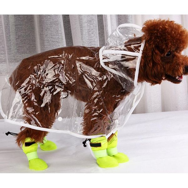 

dog apparel cute little pet puppy silicone rain snow boots shoes booties warm fleece inner waterproof anti-slip