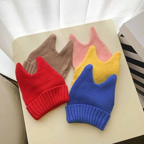 

caps & hats 2-5y children's knitted ears cute baby winter warm, Yellow