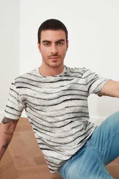 

men's t-shirts trendyol male t-shirt tmnss20ts1458, White;black