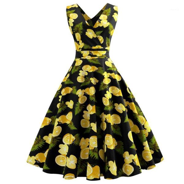 

s-5xl rockabilly sleeveless women party dress v neck belts vestidos de festa vintage 1960s plus size retro sundress casual dresses, Black;gray