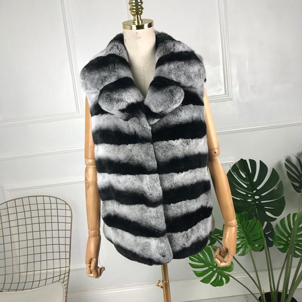 

women's fur & faux real vest, Black
