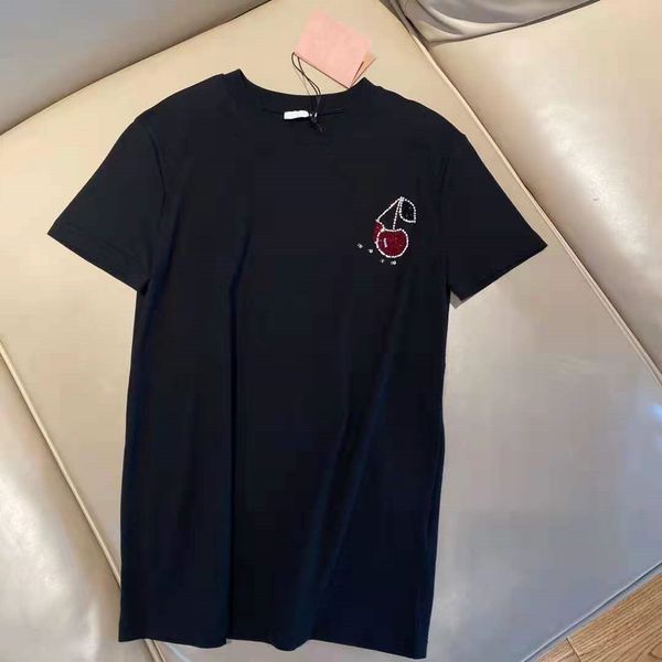 

t shirt 21 spring and summer fashion brand  + nail bead cherry fresh lovely sweet comfortable breathable women's short sleeve, White