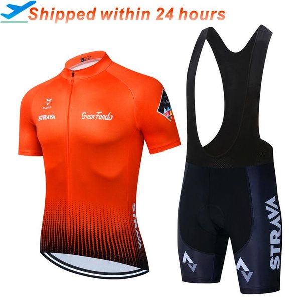 

racing sets 2021 pro team strava summer cycling jersey set bicycle clothing bike clothes men mountain sports suit, Black;blue