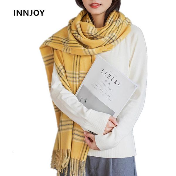 

scarves fashion cashmere pashmina women scarf thickening warm winter plaid shawl reversible cape wrap blanket poncho, Blue;gray
