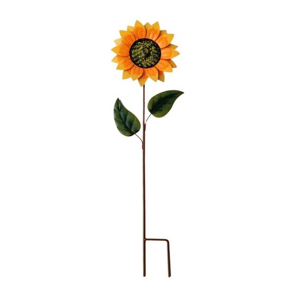 

candle holders wrought iron sun flower rotating windmill garden sunflower decoration gardening layout yard 2021