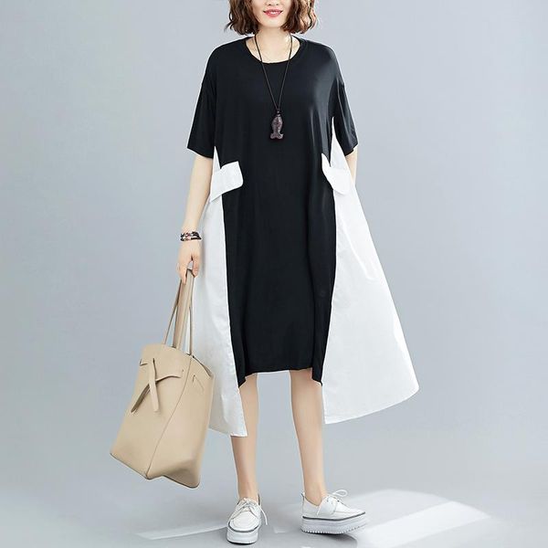 

maternity dresses 2021 arrive summer dress woman patchwork a-line large size pregnant clothing md-03047, White