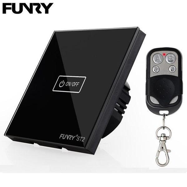 

smart home control funry st2 diy switch eu 1 gang way crystal glass panel wall light single fire remote module