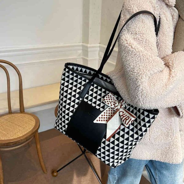 

75% off handbag factory store on wave point bow scarf shoulder triangular texture printing korean version