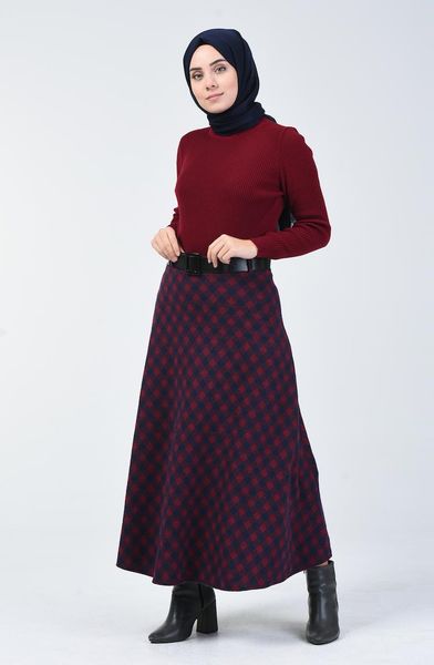 

ethnic clothing minahill navy blue skirt 5310c-03, Red