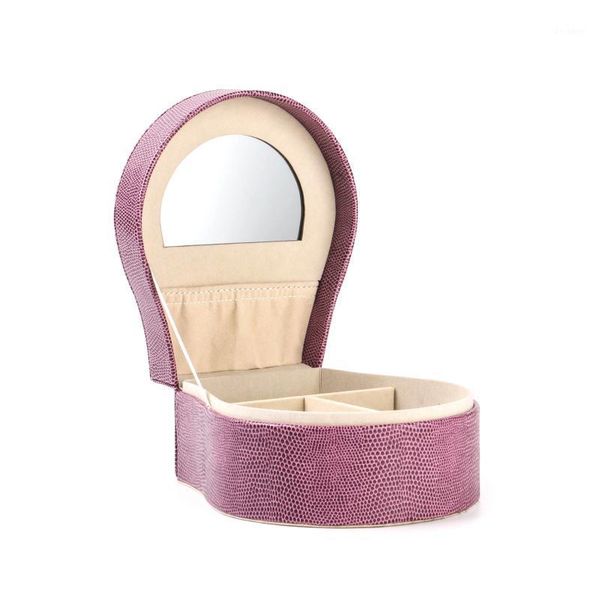 

violet jewelry box portable travel earring storage leather gift wrap1