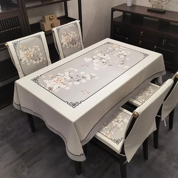 

table cloth chinese tablecloth flowers art cotton linen waterproof rectangular luxury banquet mantel mesa decor eb50tc