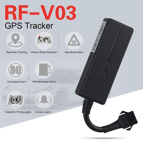 

car gps & accessories super mini vehicle tracker rf-v03 motorcycle locator work voltage 12-72v rastreador veicular cut-off power remotely