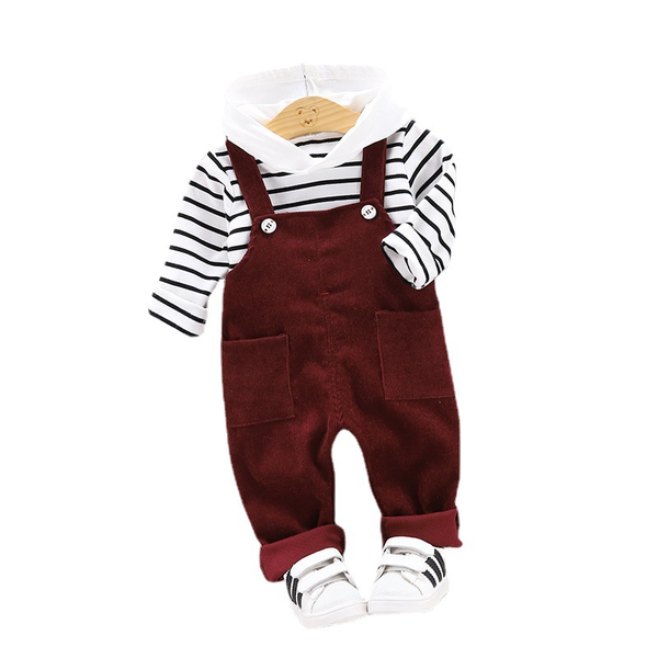 

clothing sets children outfits spring autumn baby boys girls clothes infant cotton casual hoodies strap pants 2pcs/set kids tracksuits, White