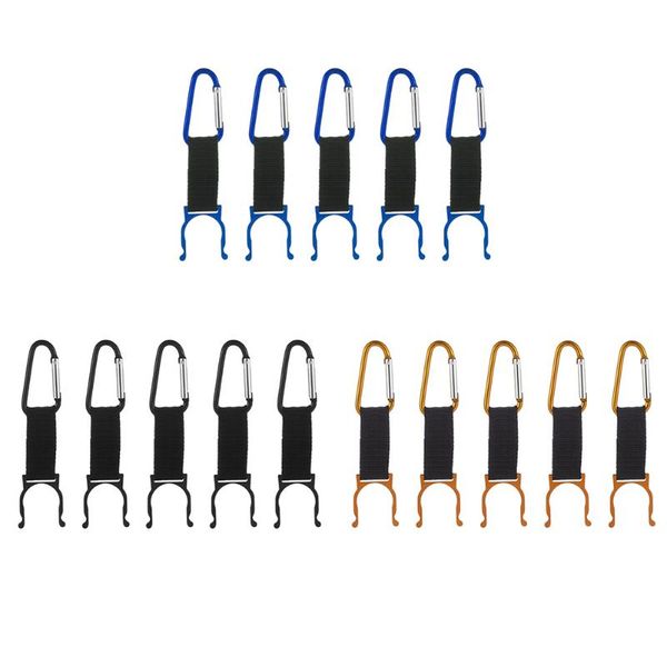

cords, slings and webbing 5pcs outdoor mountaineering water bottle buckle aluminium alloy backpack hanging clasp carabiner camp belt hanger