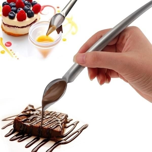 

spoons 1pc creative deco spoon decorate sushi draw tool design sauce dressing plate dessert bakeware cake molecular tools