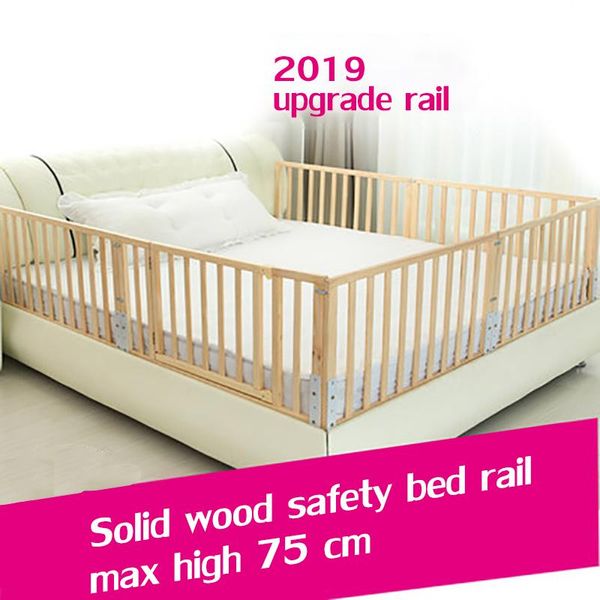 

safety gates solid wood baby bed guardrail liftable railing anti-fall bedside baffle universal 60cm 2 m saftey rail
