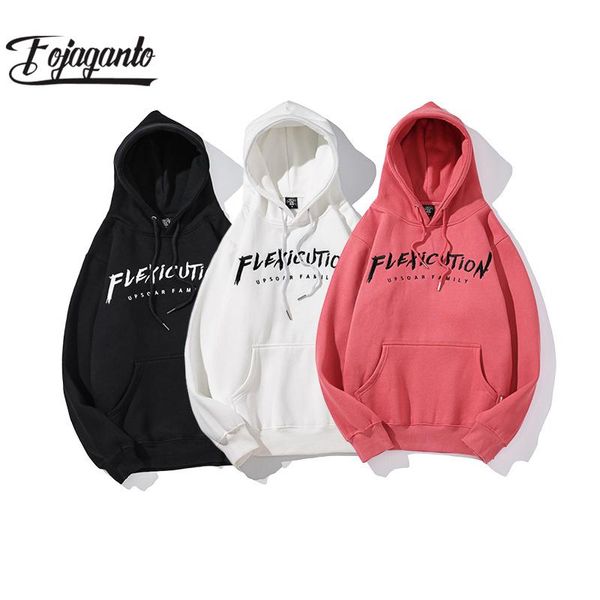 

men's hoodies & sweatshirts fojaganto 2021 men autumn hip hop streetwear harajuku casual letter printed hoodie male oversize cotton loo, Black