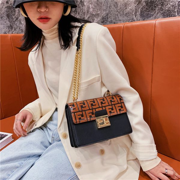 

luxury handbags new embossed letter small square fashion women's one shoulder messenger chain bag e06o