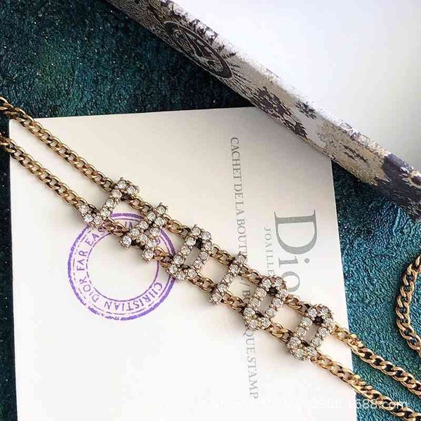 

75% off outlet online net red letter necklace women's fashion simple cool wind full new clavicle chain, Silver