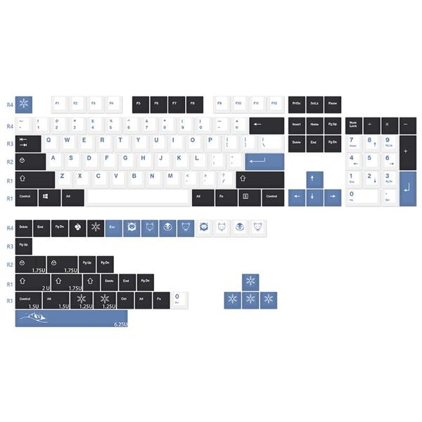

keyboards arctic circle design white blue keycap for cherry gateron kailhc switch mechanical keyboard 142key profile pbt key cap