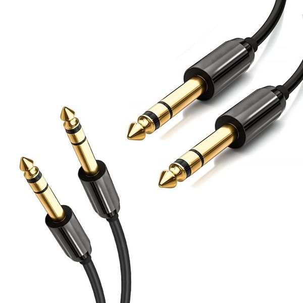 

1/4 inch trs instrument cable (10ft 2-pack),straight 6.35mm male jack stereo audio interconnect cord,for electric guitar cables & connectors