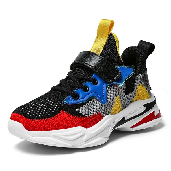 

2021 new childrens sneakers boys breathable non-slip platform boy casual shoes chaussures enfants pour support dropshipping, Black