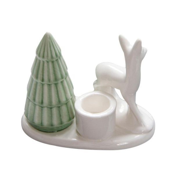 

candle holders 1pc ceramic candlestick holder christmas deskdecorative